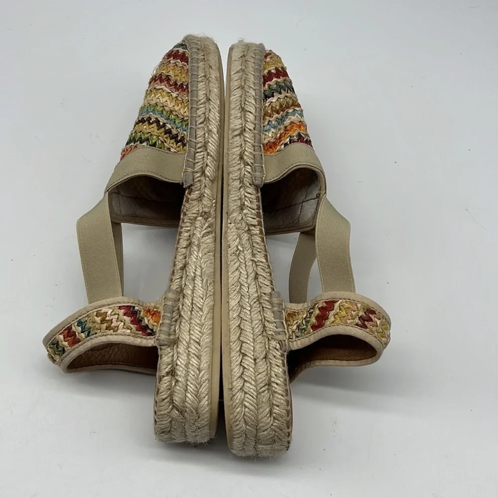 PICON  Colorful  Woven Espadrille Raffia Shoes Size 9.5